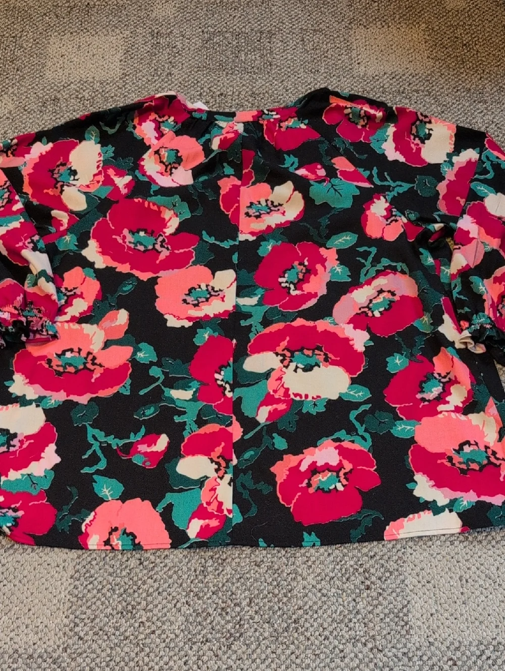 NWT Lane Bryant Women's Plus Swing Notch Neck Popover Top Black Floral Boho 14 - Picture 7 of 8